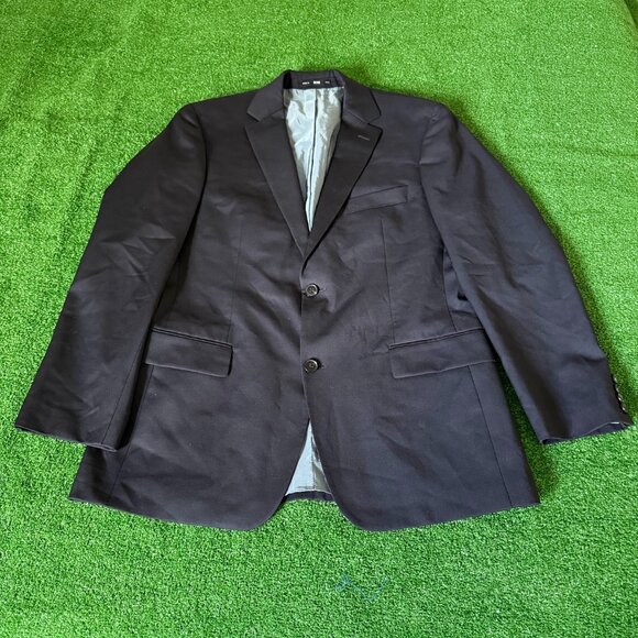 Hugo Boss USA Super 100 Size 40R Suit Jacket Black Single Breasted Notch Lapel - Picture 1 of 16